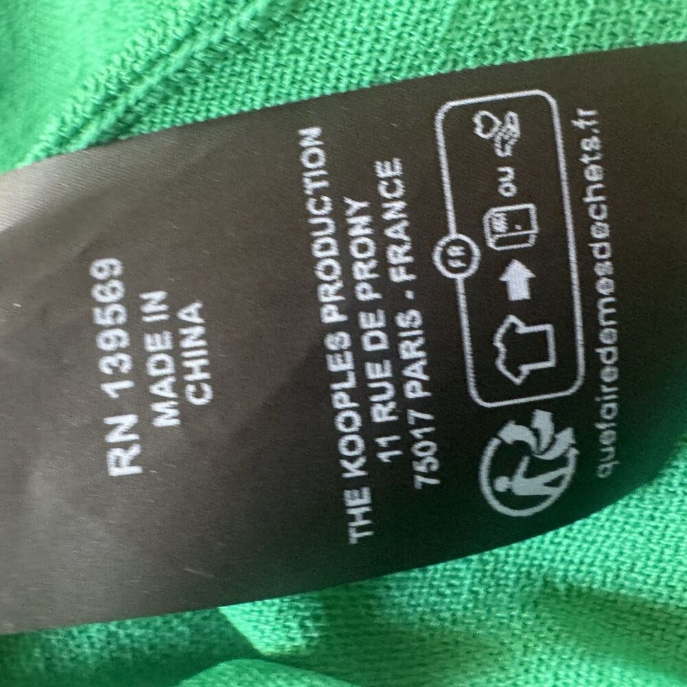 THE KOOPLES Scalloped Rib Knit Maxi Dress Sz M Emerald Green Romantic MSRP $415 - Picture 12 of 15